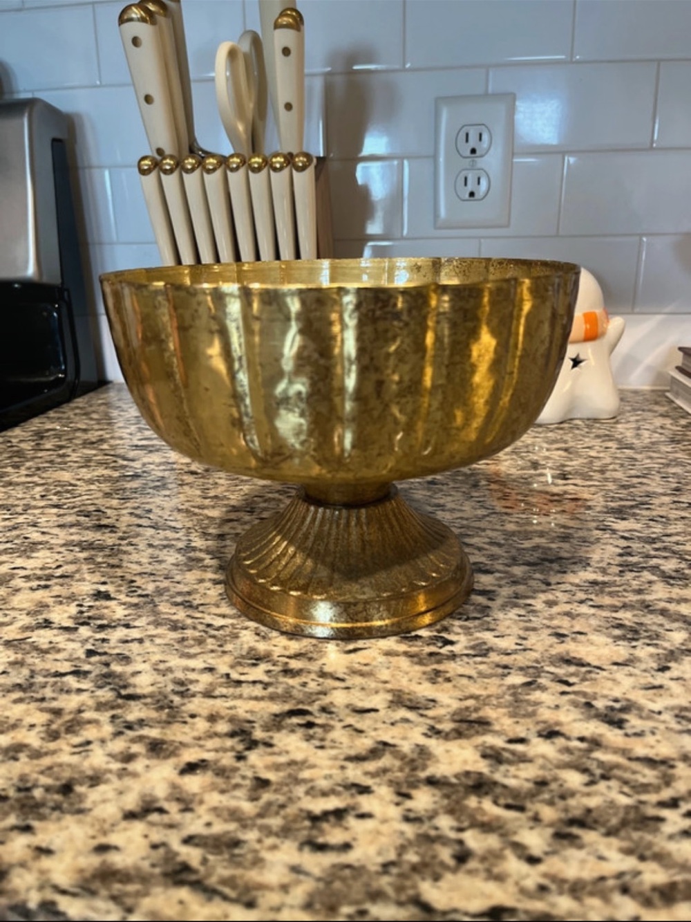 Gold Decorative Pedestal Bowl - Elegant Home Accent